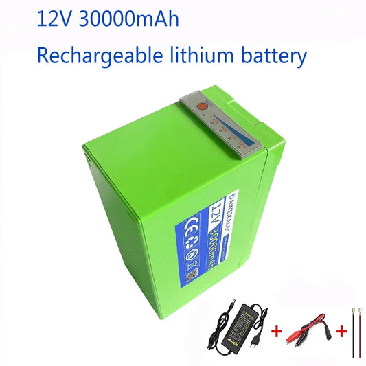 12V Battery 30Ah Built-In 20A BMS 18650 Lithium Battery Pack For Electric kid's toy car LED lighting Battery 12.6V Charger