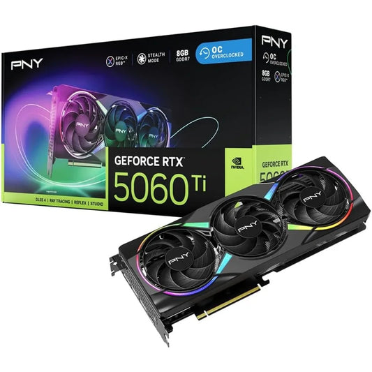 GeForce RTX 5060 Ti 8GB GDDR7 2692MHz Boost Triple Fan ARGB OC SFF Graphics Card PCIe 5.0 HDMI DP
