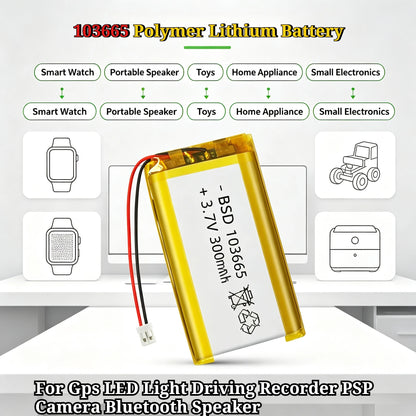 3.7V Lipo Battery 3000Mah PL103665 Lithium Polymer Batteries for T114 V2 LoRa 32 V3 Dev-board LoRa LED Light Driving Recorder