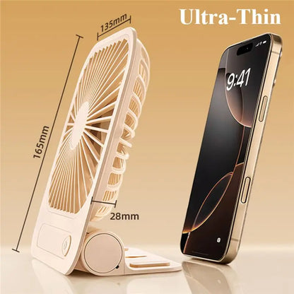 -November USB Rechargeable Portable Fan 180° Adjustable 4-Speed Cool Air Magnetic Thin Air Cooling Fan For Home Office Study