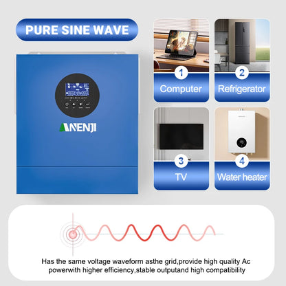 2KW 12V Hybrid Solar Inverter 230VAC Off-Grid Pure Sine Wave MPPT 60A Photovoltaic Inversor PV 30-160VDC Solar Charge Controller