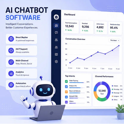 Smart AI Chatbot Software Automated Customer Lead Management Real-Time Internet Conversation Stock Available Linux/Mac/