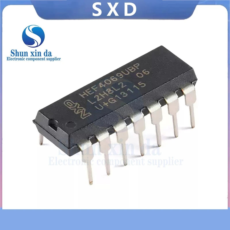 5PCS HEF4069UBP, 652 HEF4069UBP Inverter SMD IC Chip DIP-14 6 Channel 3V to 15V Inverters Brand New Authentic