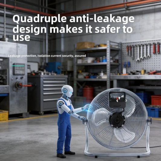 Rechargeable High Power Industrial Floor Fan Strong Wind Portable Electric Fan For Factory Workshop