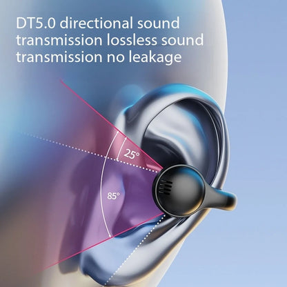 New Mirror Surface Digital Display Soft Silicone Ear Clip Wireless Bluetooth Earphones with Noise Reduction, High-Definition, and Lossless for Sports