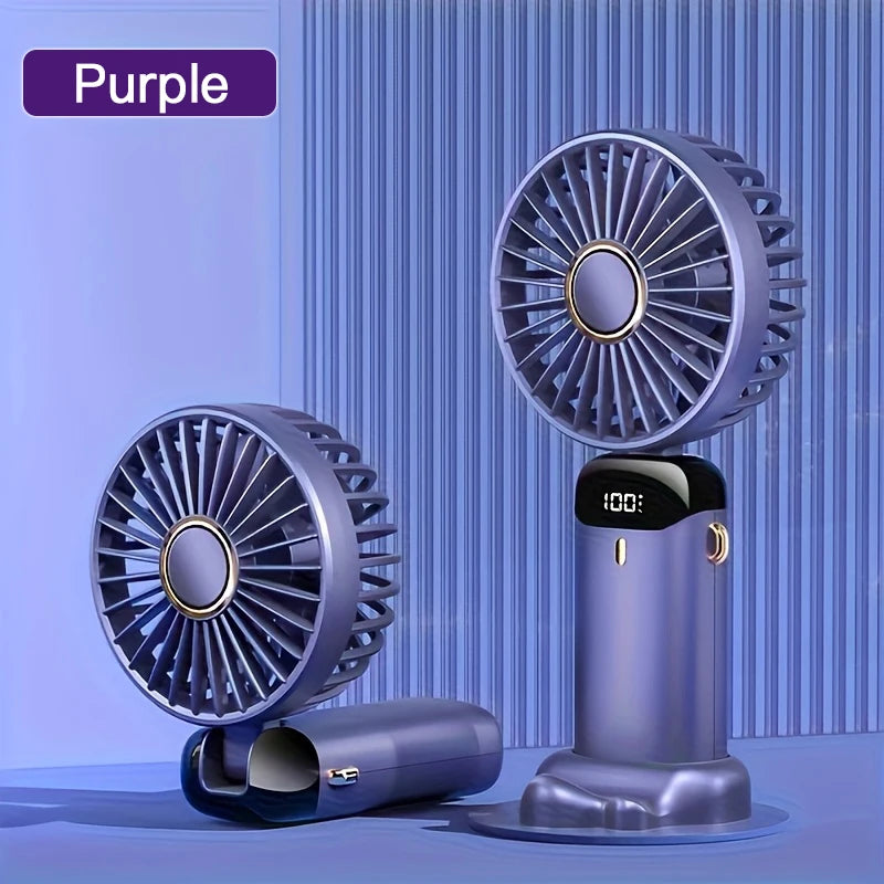 1200mAh Portable Mini Fan With LED USB Battery Fans Rechargeable Cool Cooler Small Foldable Handheld Desk Bedroom Indoor Home