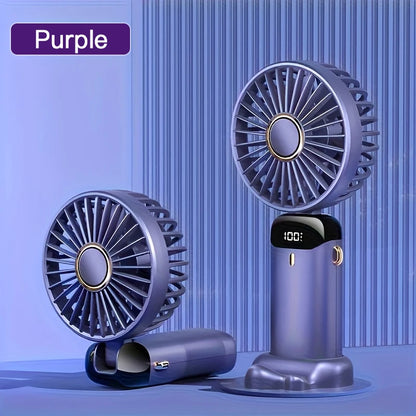 1200mAh Portable Mini Fan With LED USB Battery Fans Rechargeable Cool Cooler Small Foldable Handheld Desk Bedroom Indoor Home