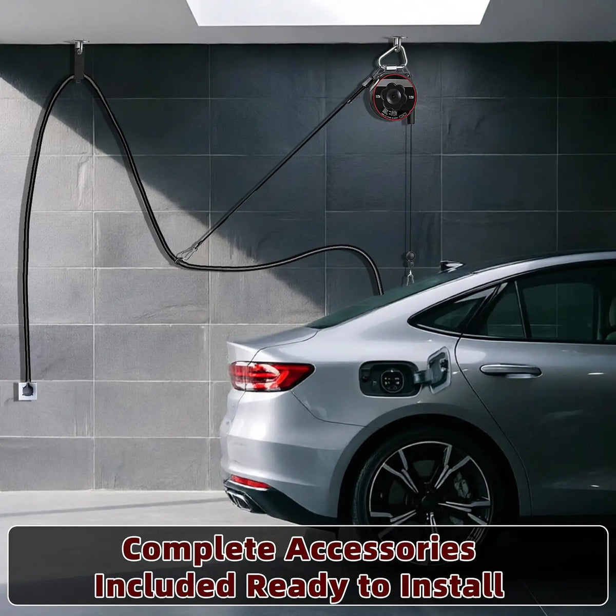 Electric Car Charger Holder Universal Wall Mount Protective EV Charger Cable Retractor for Outdoor Garage Ceiling Wall Parking