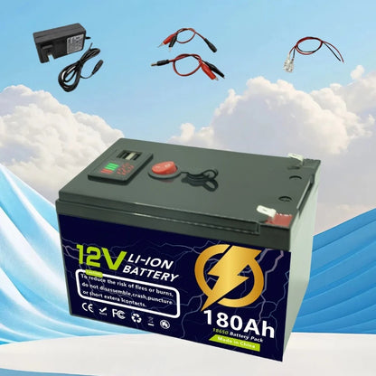 12.6V 160Ah 180Ah 200Ah Large Capacity Lithium Battery for Solar Panel Fishfinder Drive Wheel Lighting Rechargeable Batteries
