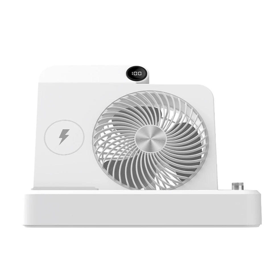 New Multifunctional Mobile Phone Charging Fan Household/Car Desktop Fan USB Rechargeable Electric Fan Digital Display JMF-13