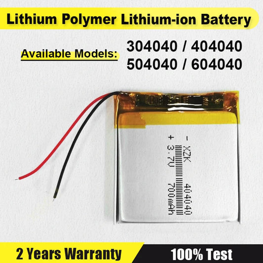 2-Lines 3.7V 304040 404040 504040 604040 Lithium li Polymer Li-ion NEW Battery For Mp3 GPS PSP DVD Mobile Phone + Tools
