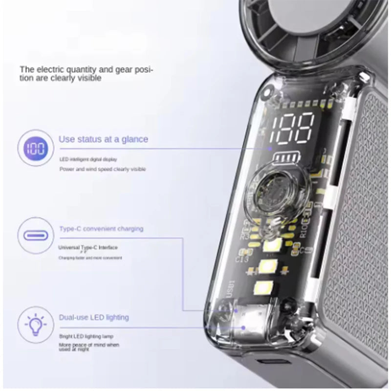 Powerful Mini Handheld Fan, Compact Portable Rechargeable Fan, High Speed Small Pocket Fan for Summer Travel Camping