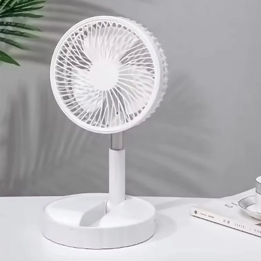 Foldable Table Fan Rechargeable Mini Folding Fan Cooling Portable Mini Electric Fan with 3 Speeds and Large Rechargeable Battery