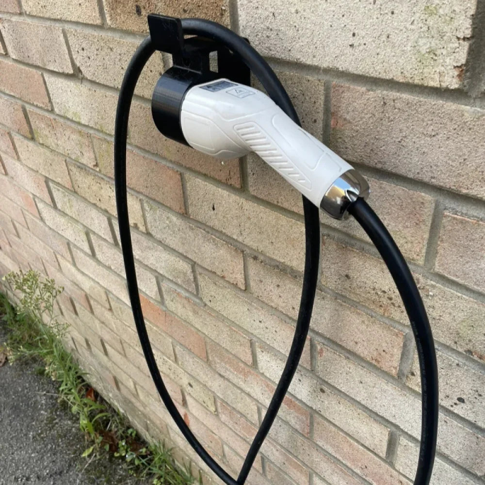 1pc Electric Vehicle Wall Mount Charger Bracket Type 2 EV 90 Deg Low Profile RH Automobiles Charging  Auto Accessories Plastic