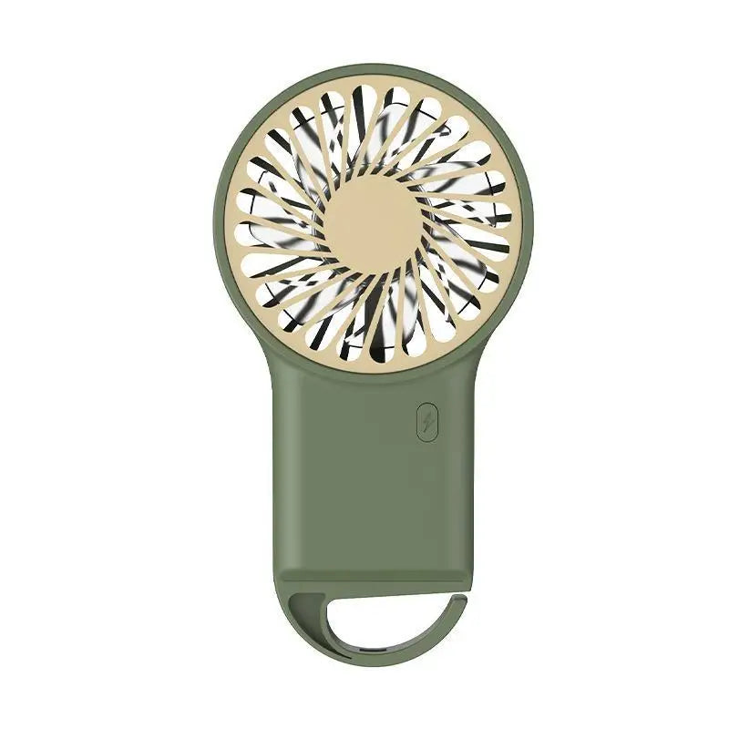 Rechargeable Mini Handheld Fan Strong Airflow Built In Hook Perfect For Office Home Outdoor Travel Use