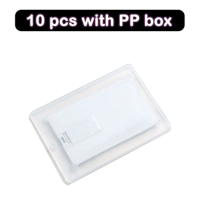 10/50/100PCS Credit Card Flash Drive 1GB 2GB Memory Storage 4GB 8GB 16GB 32GB 64GB USB 2.0 Pen Drive Custom For Gift USB Disk