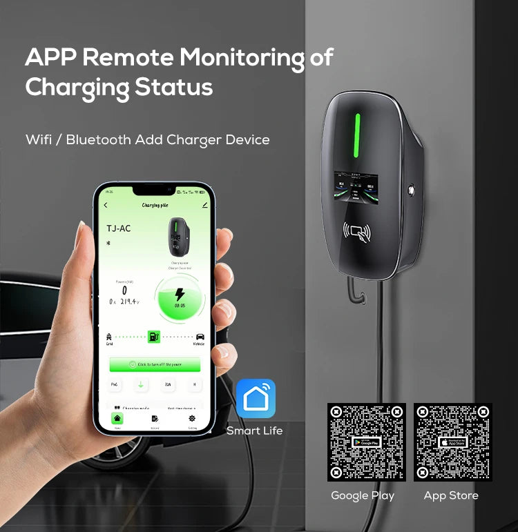 Lifl Electric Vehicle Wall Charger Fast Charging Station Type2 GBT for Electric Cars Wall-Mounted EV Charging Station