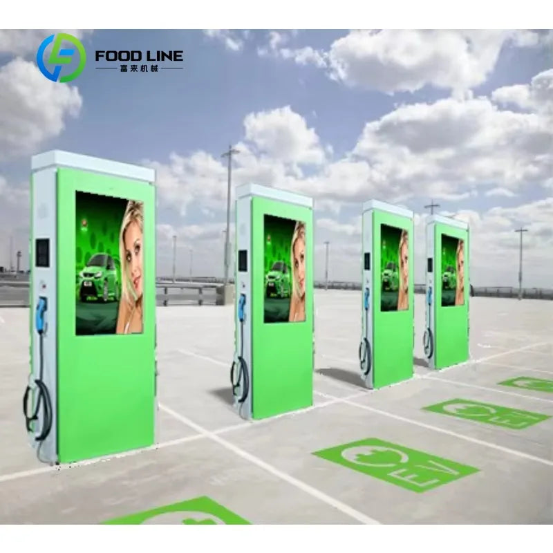 Customized ev charging station integrated lcd advertising display digital signage for commercial plaza retail business operators