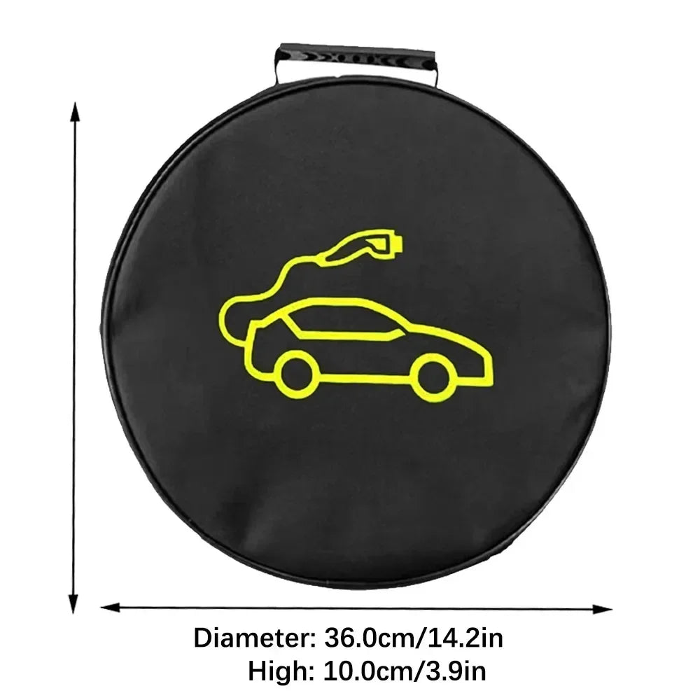 EV Car Charging Cable Storage Carry Bag for Electric Vehicle Charger Plugs Sockets Waterproof Fire Retardant Equipment Container