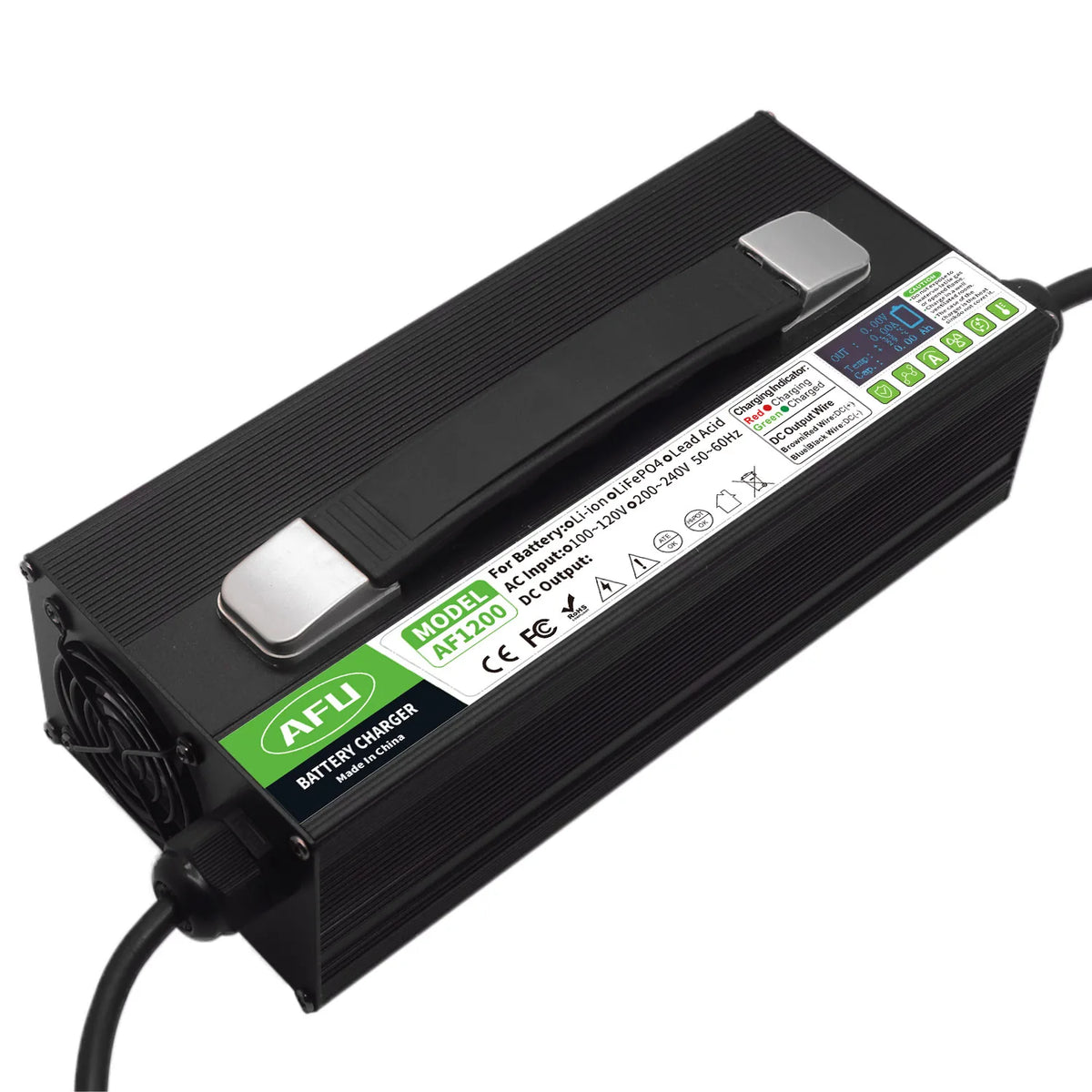 100.8V 10A Lithium ion Battery Charger Usd For 24S 88.8V Lithium ion Battery Heat dissipation High Power With LCD display screen