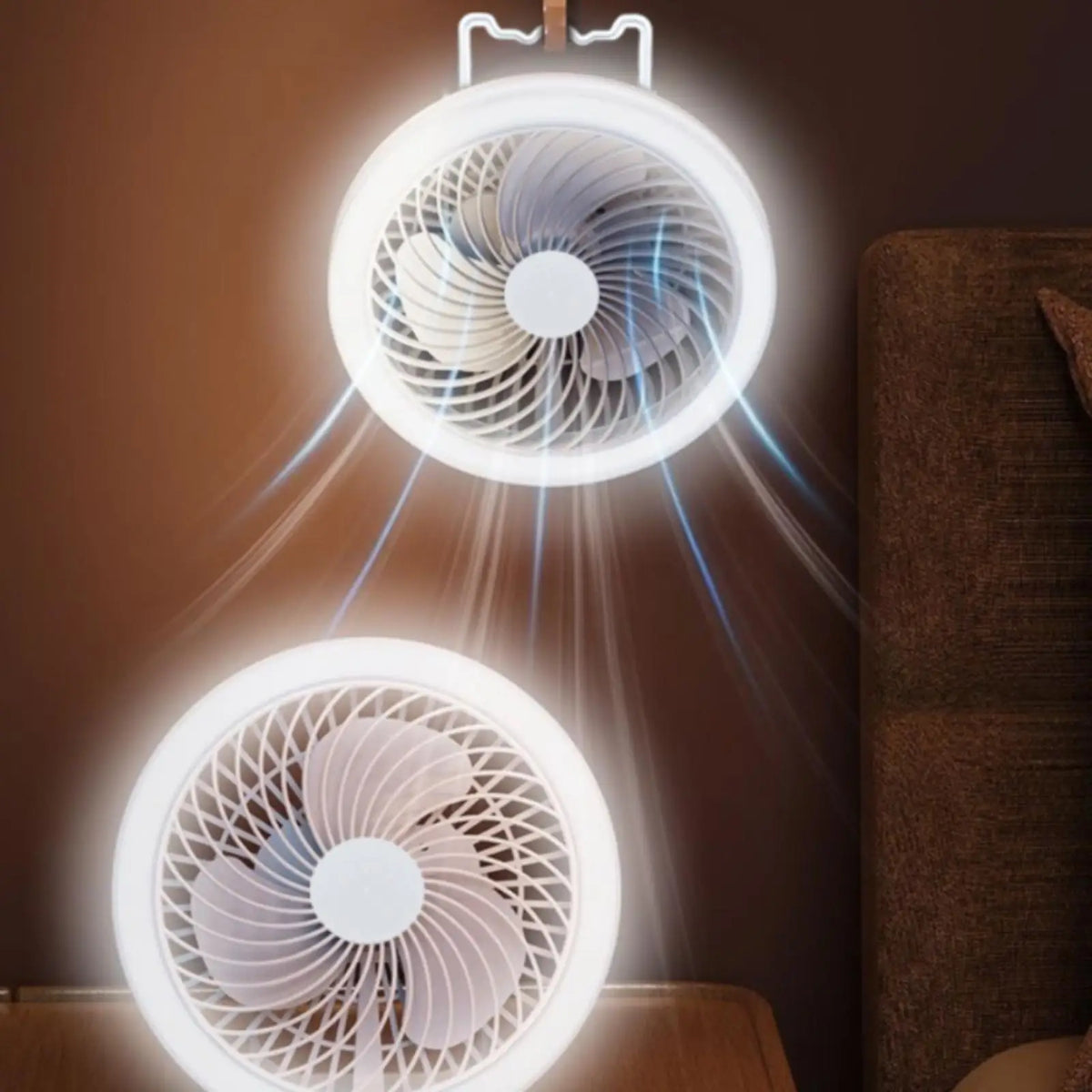 Solar Fan Light Type-C Charging USB Rechargeable Fan Light