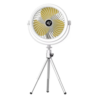 Outdoor Camping Fan Rechargeable Desktop Portable Circulator Wireless Ceiling Electric Fan Light Mini Standing LED Fan Lamp