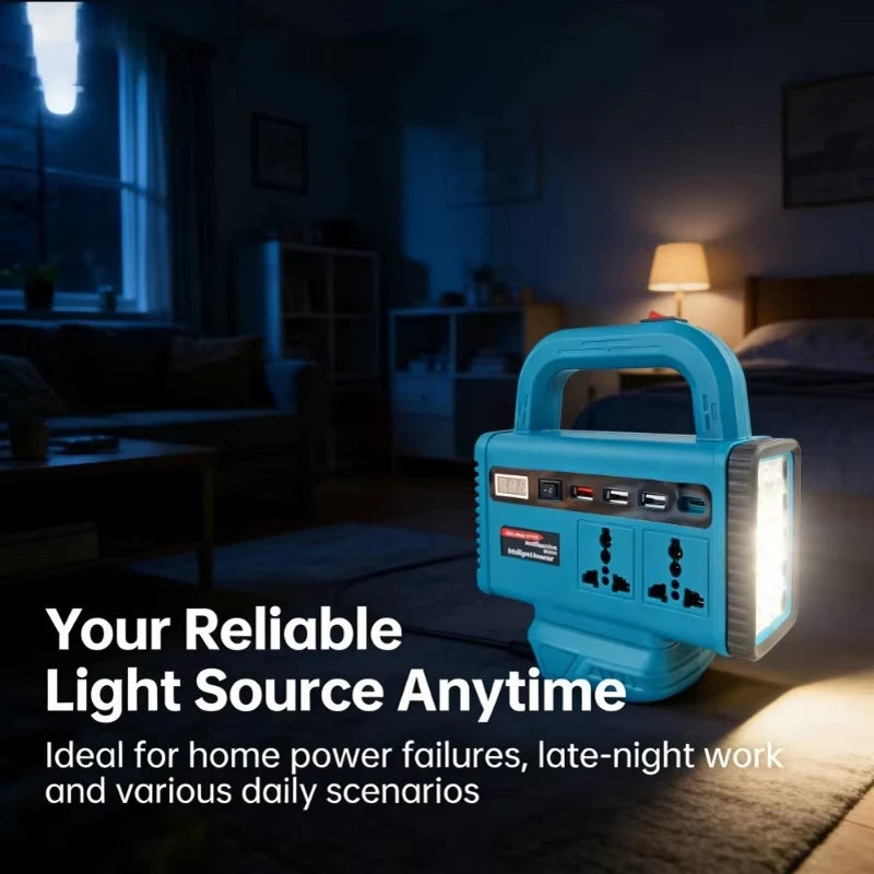 Lithium Battery Portable Inverter Power Station Multi-Function Handheld Generator Light Emergency Backup Power （without battery）