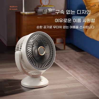 Portable Air Circulation Fan Rechargeable Oscillating 3 Blades Desktop Wall Mount Electric Fan LED Night Light Home Office Dorm