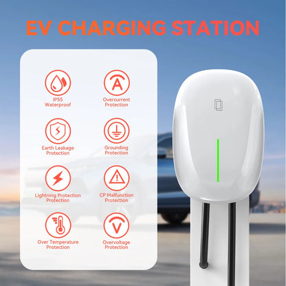 JDMEX 7KW EV Charger Station 32A 1Phase Type1 / GBT Electric Vehicle Car Charger EVSE Wallbox Wallmount 7KW 5M Cable SAE J1772