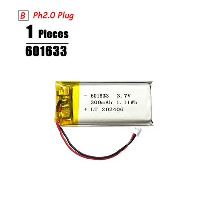 3.7V Lipo Battery Ph2.0 Plug Rechargeable Lithium Battery 3.7V For PS4 Humidifiers GPS Navigation  Bluetooth Speaker MP3 MP4