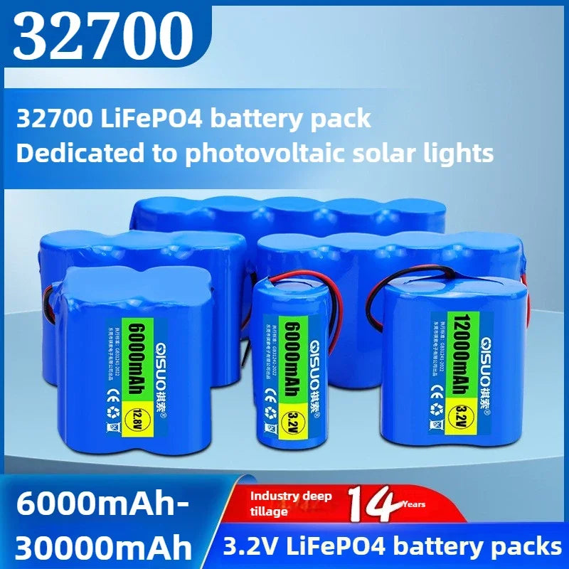 32700 3.2V LiFePO4 Battery Pack 30000mAh Lithium Iron Phosphate Batterie for Solar Street Lights Outdoor Courtyard Lamp Lighting