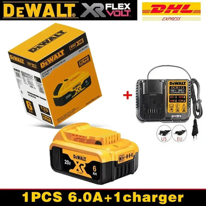 100% Original DeWalt Batteries 20V 6000mAh Li Ion Battery For DCB206 DCB205 DCB204 DCB200 DeWalt Power Tools Air Transport