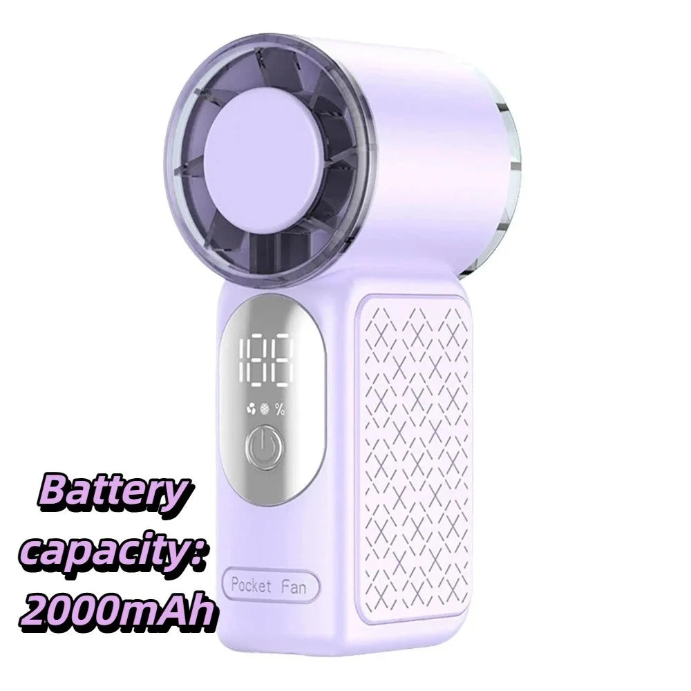 Ultra-Long Battery Life Portable Handheld Fan Built-In Rechargeable Battery Rechargeable Mini Fan for 5V/1A/2000mAh