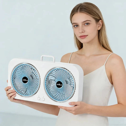 360° Rotatable Rechargeable Fan | USB Powered Standing & Desk Fan, Long Lasting Battery for Outdoor & Indoor Use