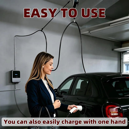 Electric Car Charger Holder Universal Wall Mount Protective EV Charger Cable Retractor for Outdoor Garage Ceiling Wall Parking