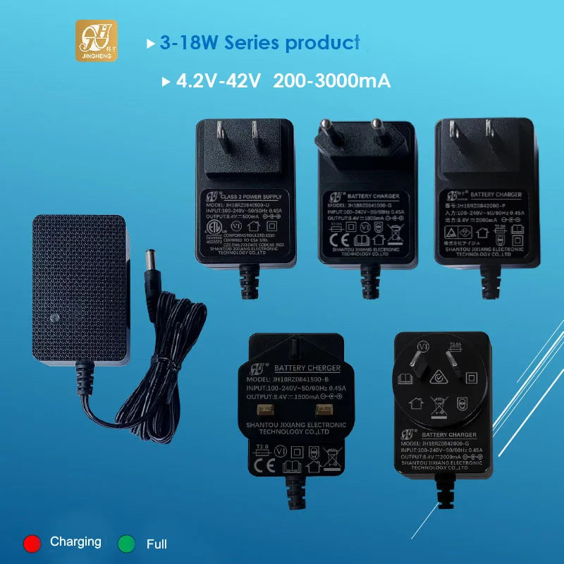 Lithium Battery Charger for Power Tools 29.4V 42V 400mA 500mA 600mA 850mA 900mA 1A 1.2A 1.5A 2A 3A US, EU, UK Standard
