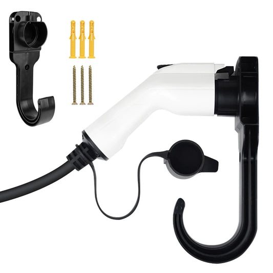 EV Charger Cable Holder For Electric Car Charging Wall Mount Bracket Gun Head Socket Universal For Type 2 Connector EU Plug