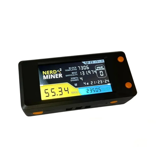 ABQR NerdMiner V2 78kh/S Hashrate Bitcoin Nerd Miner BTC Lottery Miner Solo Btc Crypto Miner Mining Machine with Display