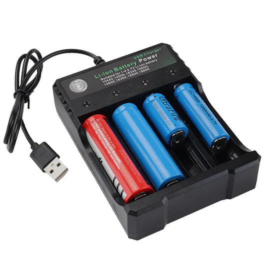 2 3 4 Slots 18650 Battery Charger 3.7V Portable Rechargeable Charger Lithium For 26650 18700 17670 16340 14500 10440 Batteries