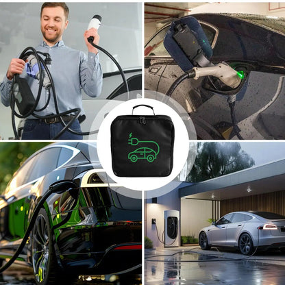New Energy Vehicle Charging Gun Storage Bag Portable EV Charger Cable Bag Waterproof Auto EV Charging Jumper Storage Bag