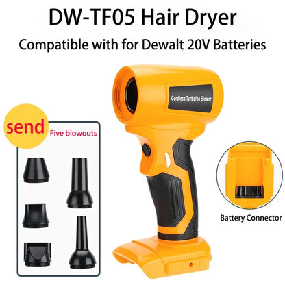 Power Tools Accessories for Dewalt 20V Battery Brushless Electric Turbo Jet Gun Handheld Fan Computer Keyboard Cleaning Tools