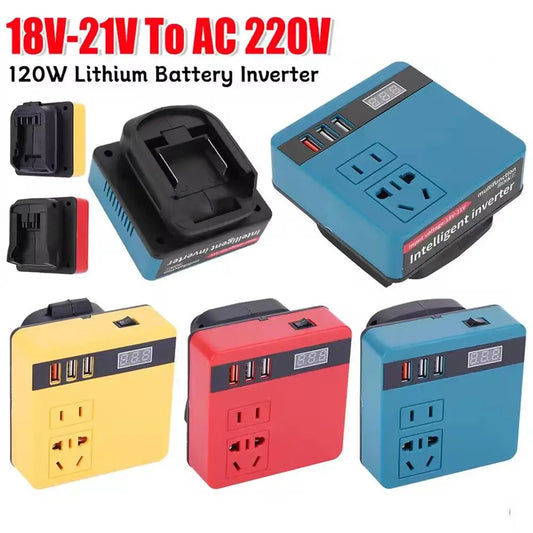 Multi Function Lithium Battery Inverter D C 18-21V To AC 220V Outdoor Work Inverter with Intelligent Fast Charging