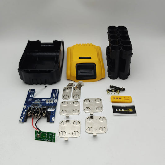 10 X 18650 Lithium-Ion Battery Box Charging Protection Circuit Board with Bms and Temperature Control Power-Off, 18V 20V Battery Suitable for Dewalt Dcb183 Dcb200 Lithium-Ion Battery Box