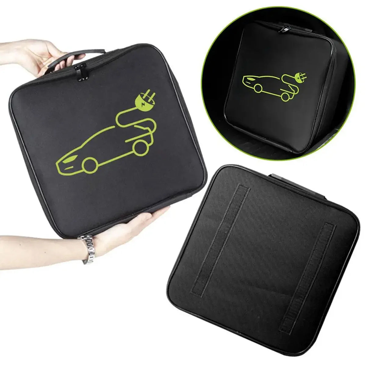 New Electric Vehicle Car Charging Cable Storage Carry Bag EV Charger Plugs Sockets Waterproof Fire Retardant Equipment Container