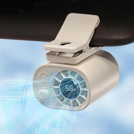 1400mAh USB Clip Fan With LED Screen, 100 Levels Rechargeable, Hands-Free Fan, Rechargeable Multifunctional Personal Fan Car Fan