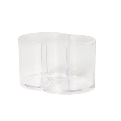 2 in 1 Clear Makeup Organizer Round Acrylic Makeup Removal Cotton Pads Portable Swab Storage Box Cosmetic Make Up Storage Holder