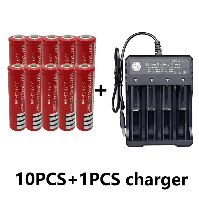 Original 18650 batterie 3,7V 4200mAh wiederaufladbare liion batterie für Led taschenlampe batery litio batterie + USB Ladegerät