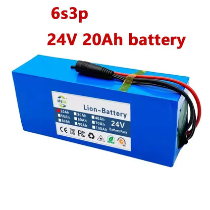 Battery Lithium pack 6s3p 24V 20Ah 30Ah 50Ah 18650 25.2v 20000/30000mAh Batterie Lithium-ion Avec Charger
