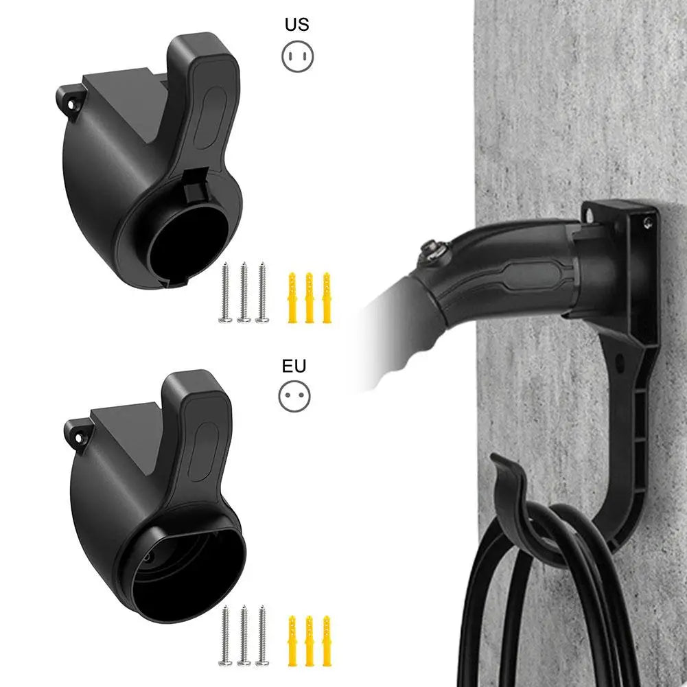 EV Charging Cable Holder Wall-mount Holster Charging Cable Organizer Car Charger Holder Type 1/Type 2 Cable Socket Holder