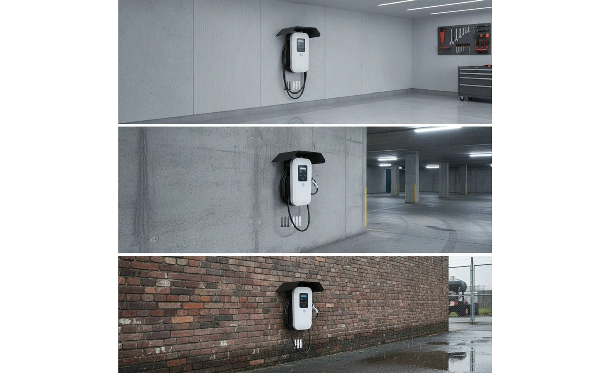 EV Charger Rain Cover Weatherproof EV Charger Cover Charging Station Canopy Wall-Mounted Charging Unit Protective Roof Aluminum